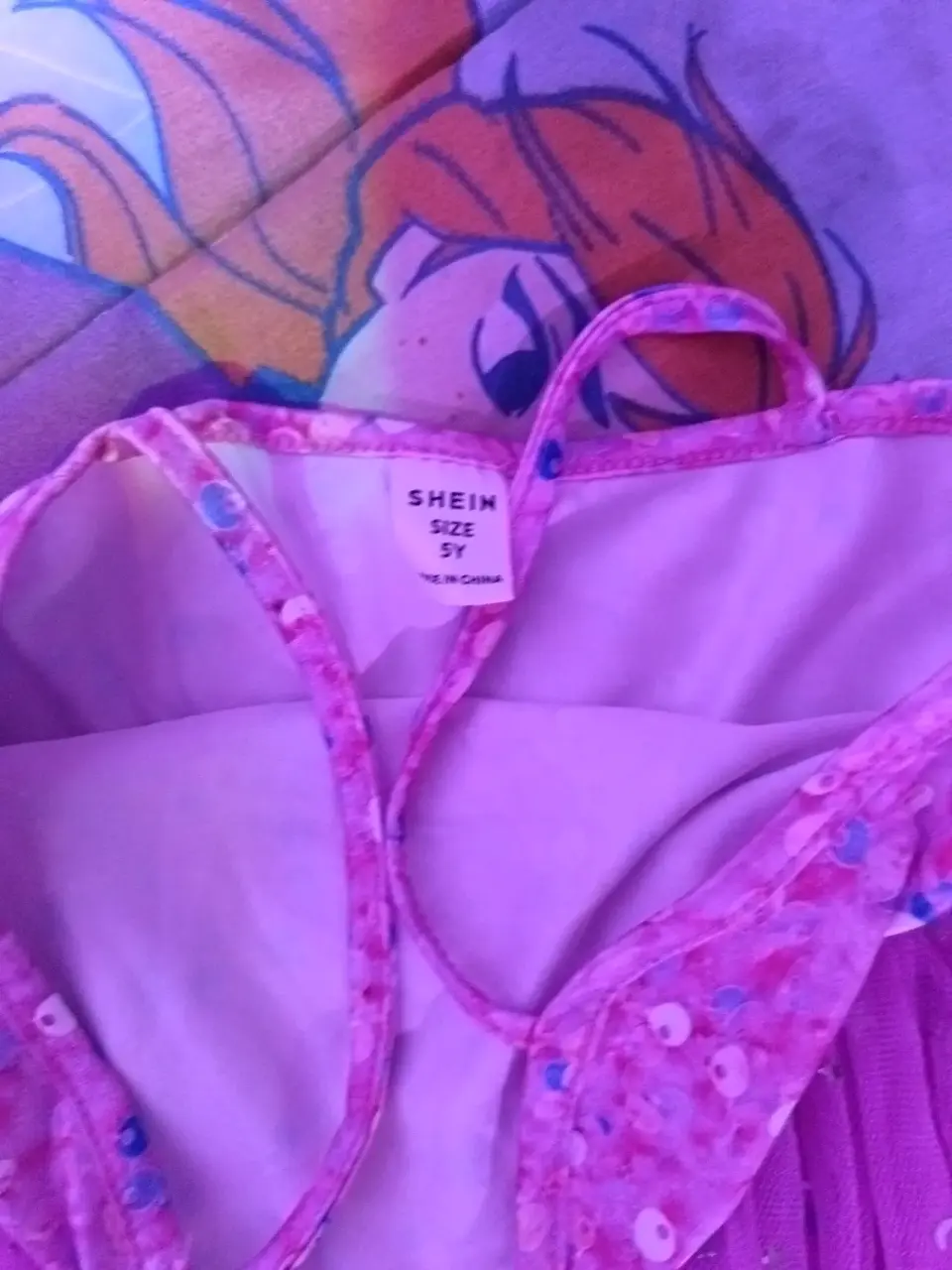Vestido infantil lila brillante - miniatura 2