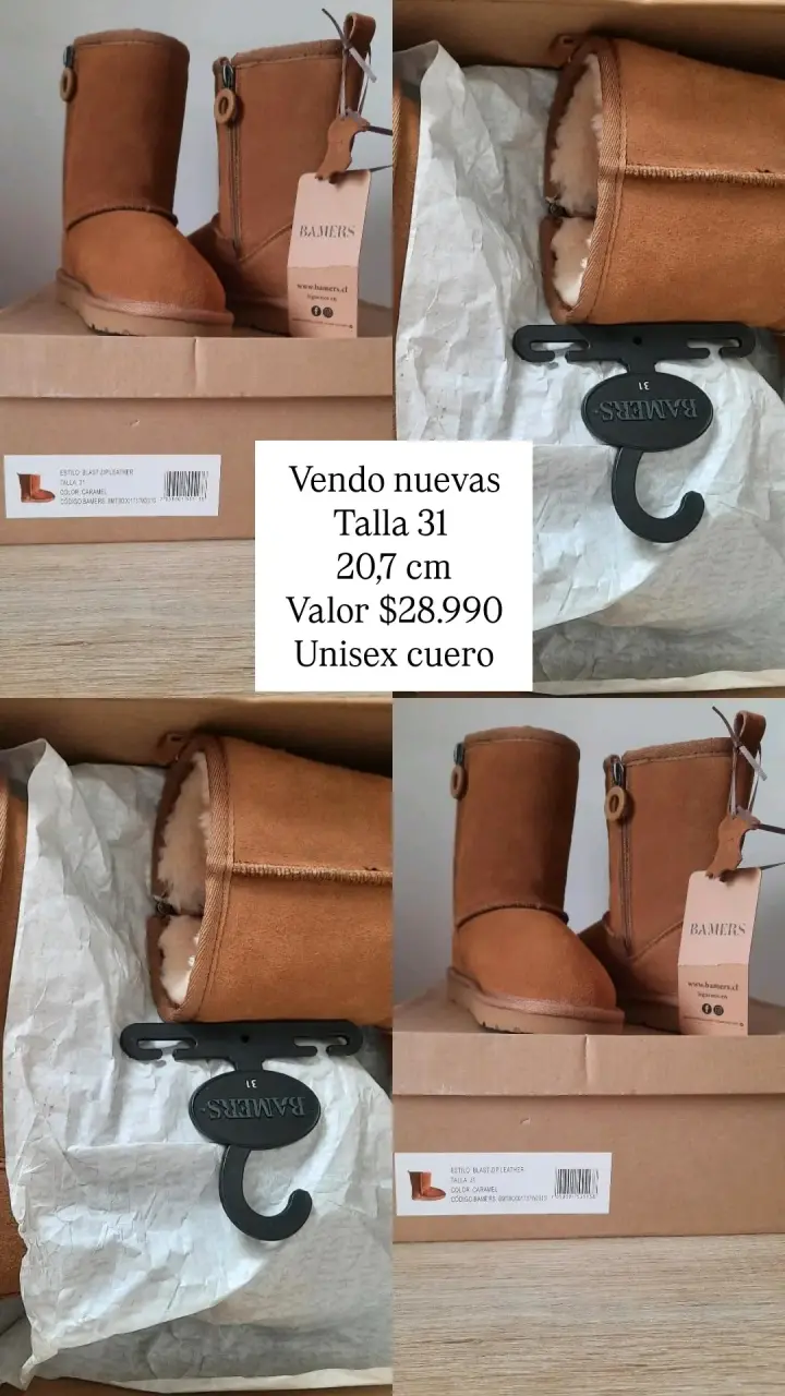 Botas de cuero unisex color caramelo