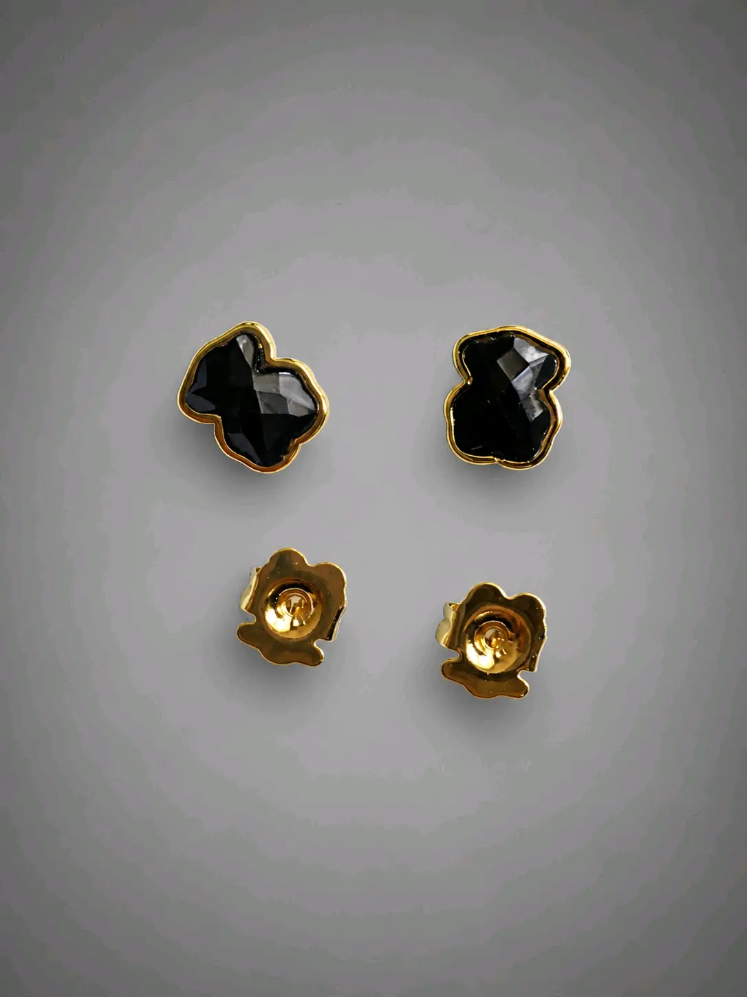 Aros dorados con ositos negros - miniatura 1