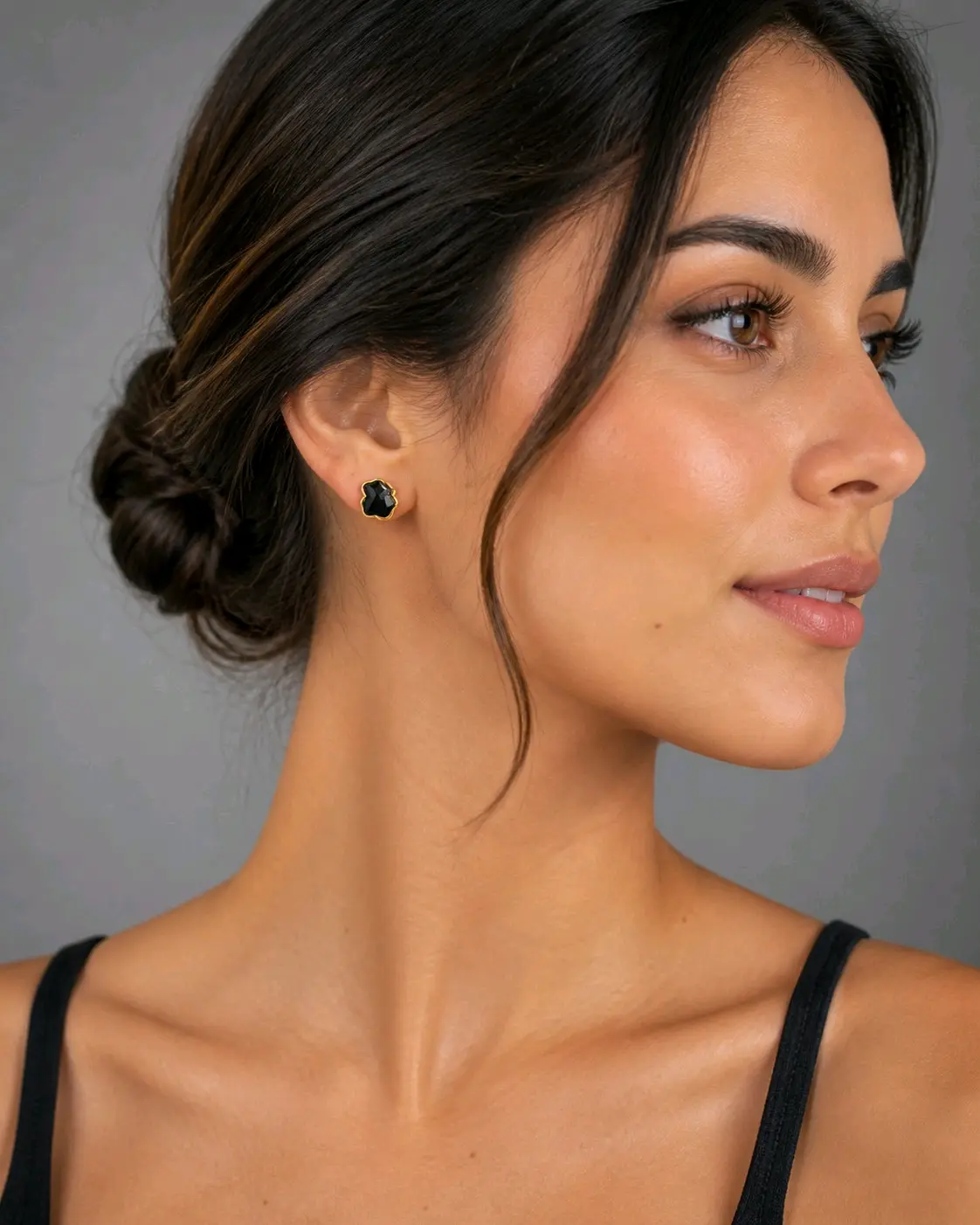Aros dorados con ositos negros - miniatura 2