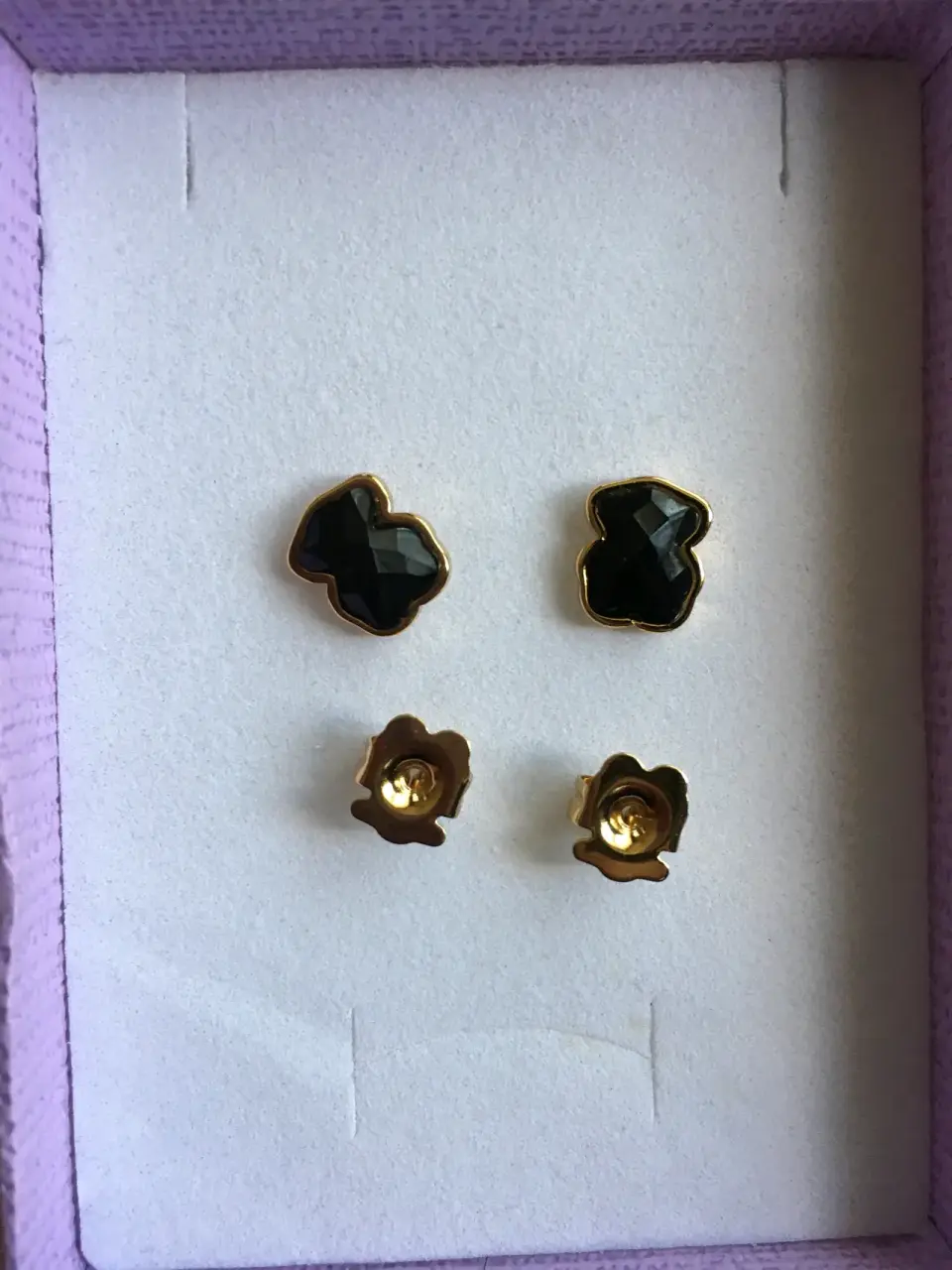 Aros dorados con ositos negros - miniatura 3