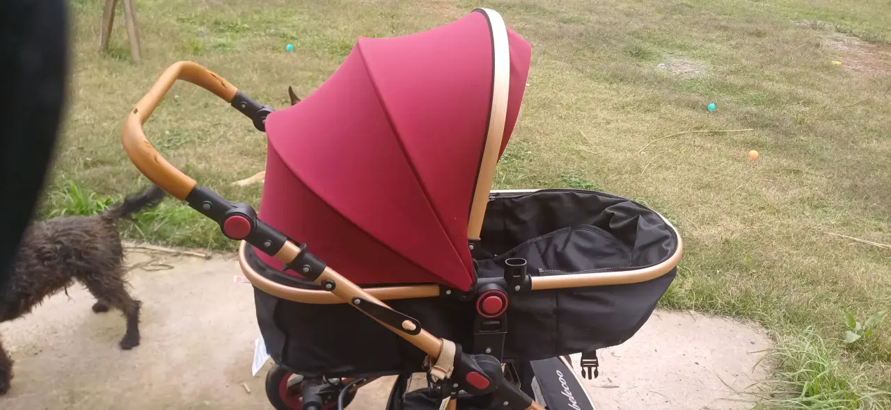 Coche de bebé rojo moderno - miniatura 1