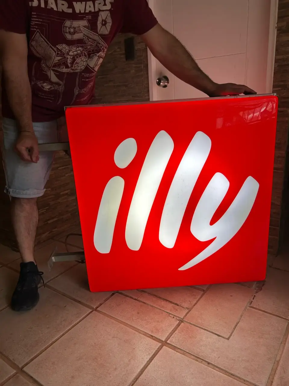 Letrero luminoso Illy rojo - miniatura 1