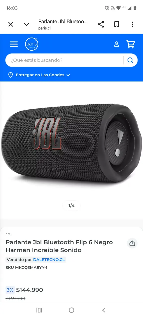 Parlante portátil JBL negro - miniatura 3