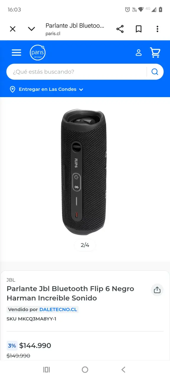 Parlante portátil JBL negro - miniatura 4