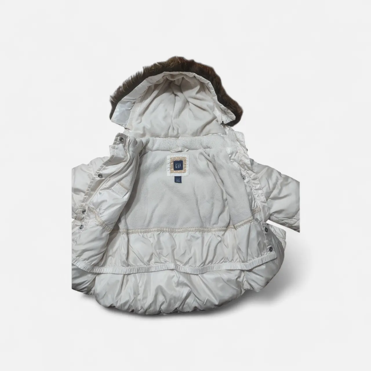 Chaqueta blanca con capucha talla 2 a 3 - miniatura 3