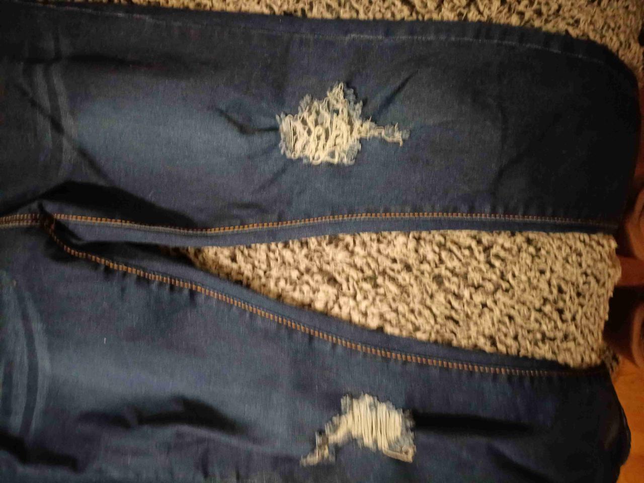Jeans azul oscuro desgastados Pitillo Push Up - miniatura 3