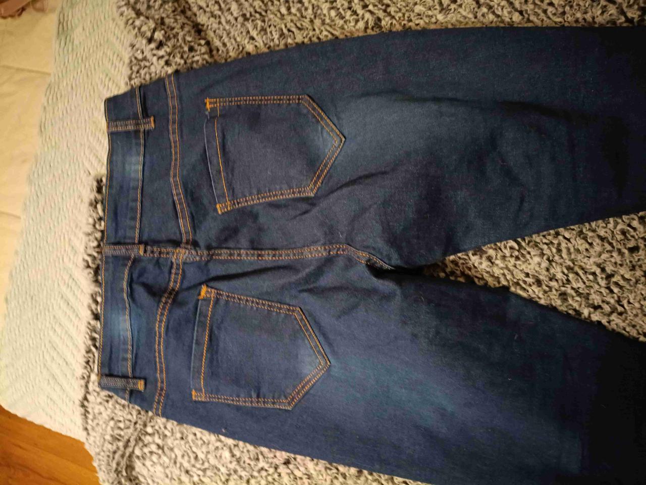 Jeans azul oscuro desgastados Pitillo Push Up - miniatura 4