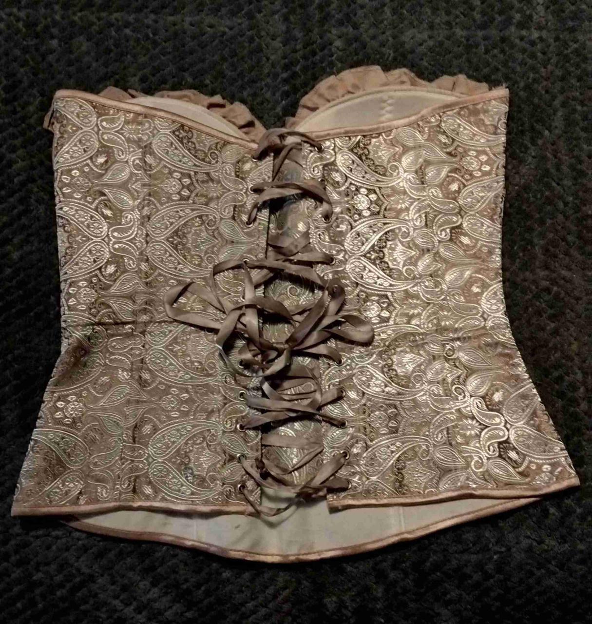 Corset bordado satinado vintage - miniatura 2