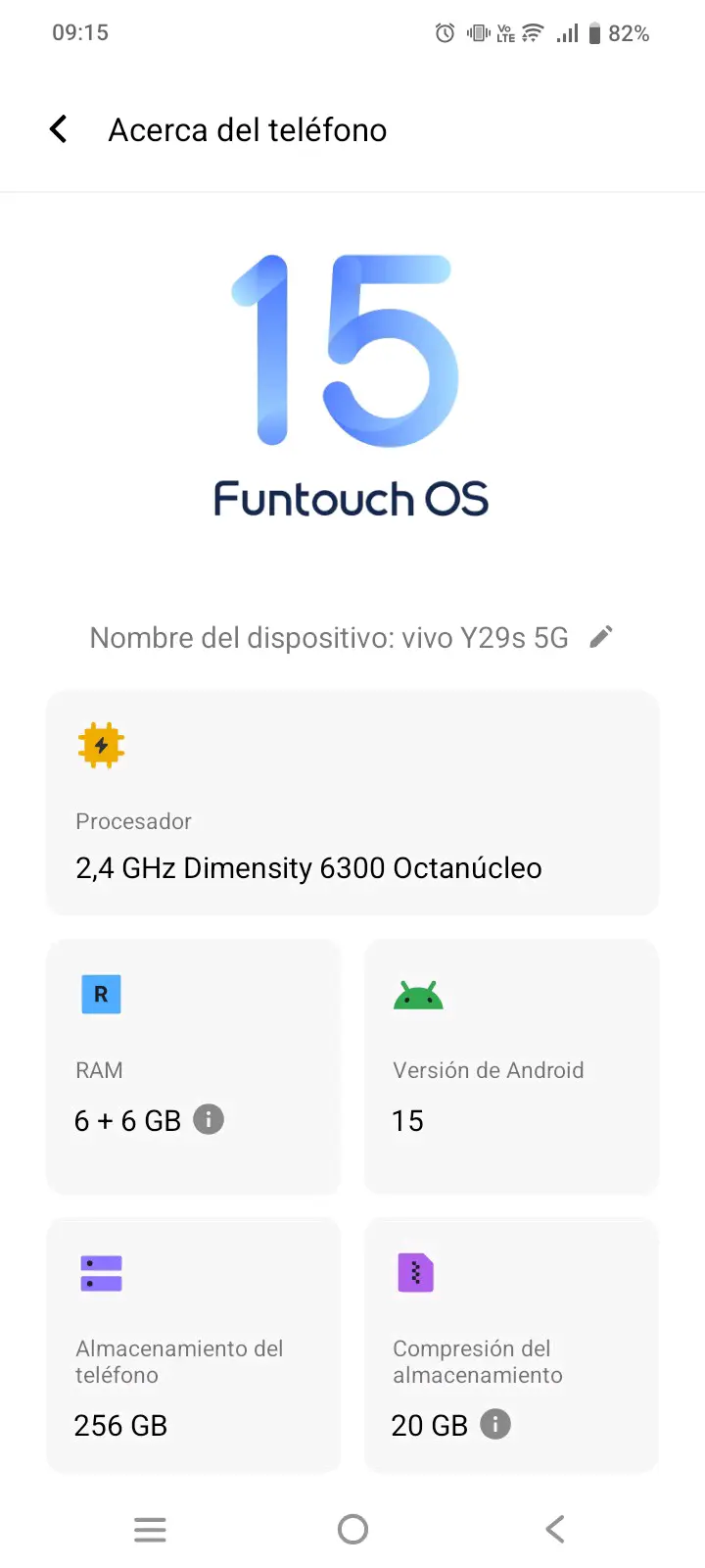 Celular Vivo color plata y pantalla amplia - miniatura 3