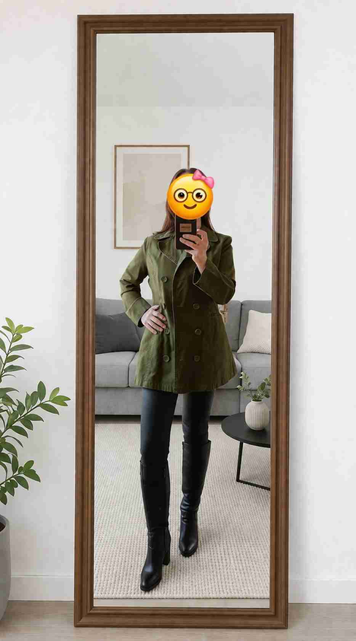 Chaqueta larga verde mujer - miniatura 1