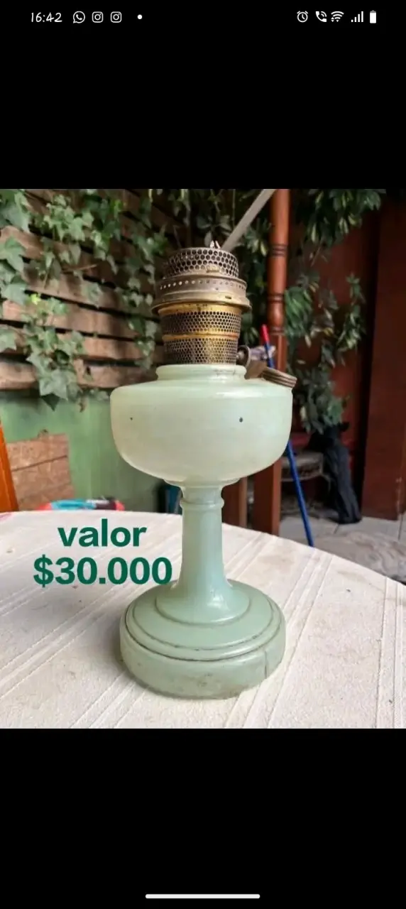 Lámpara de aceite vintage verde