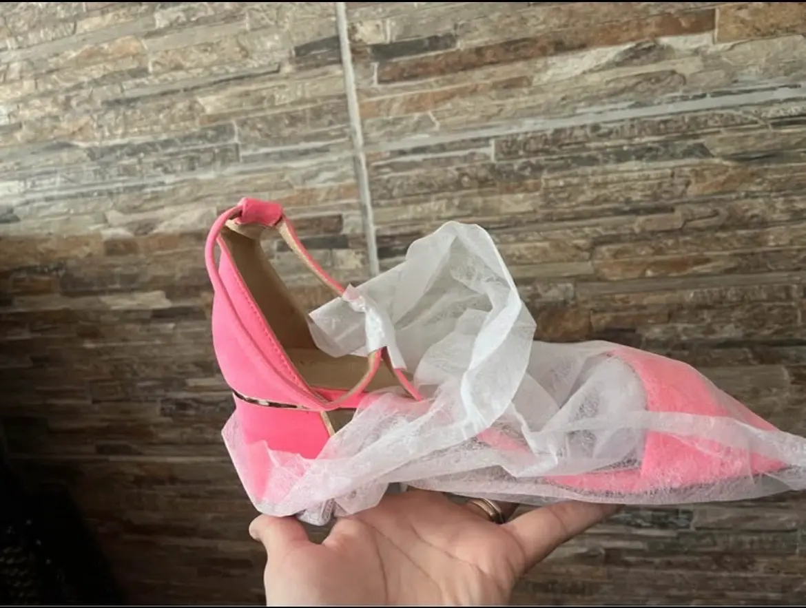 Sandalias taco medio rosa - miniatura 3