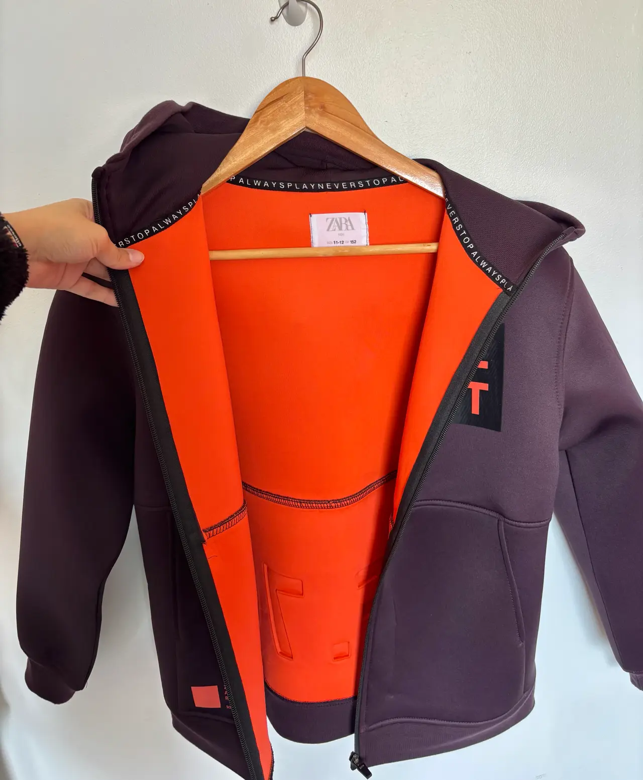 Polerón hoodie burdeos talla 11-12 - miniatura 2