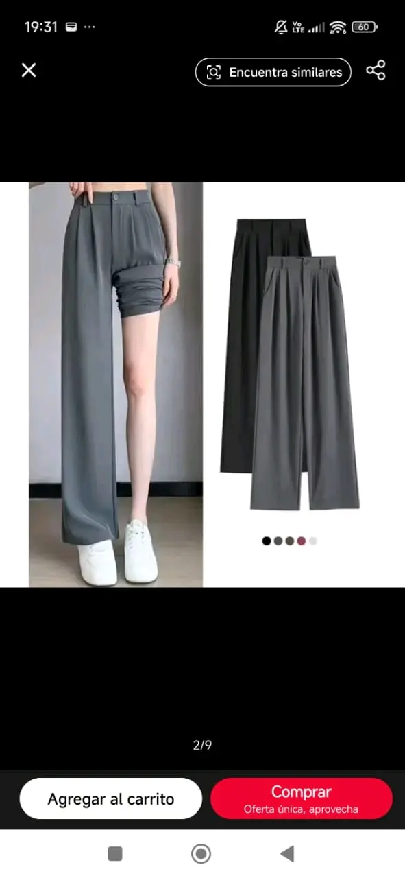 Pantalón negro y gris casual - miniatura 3