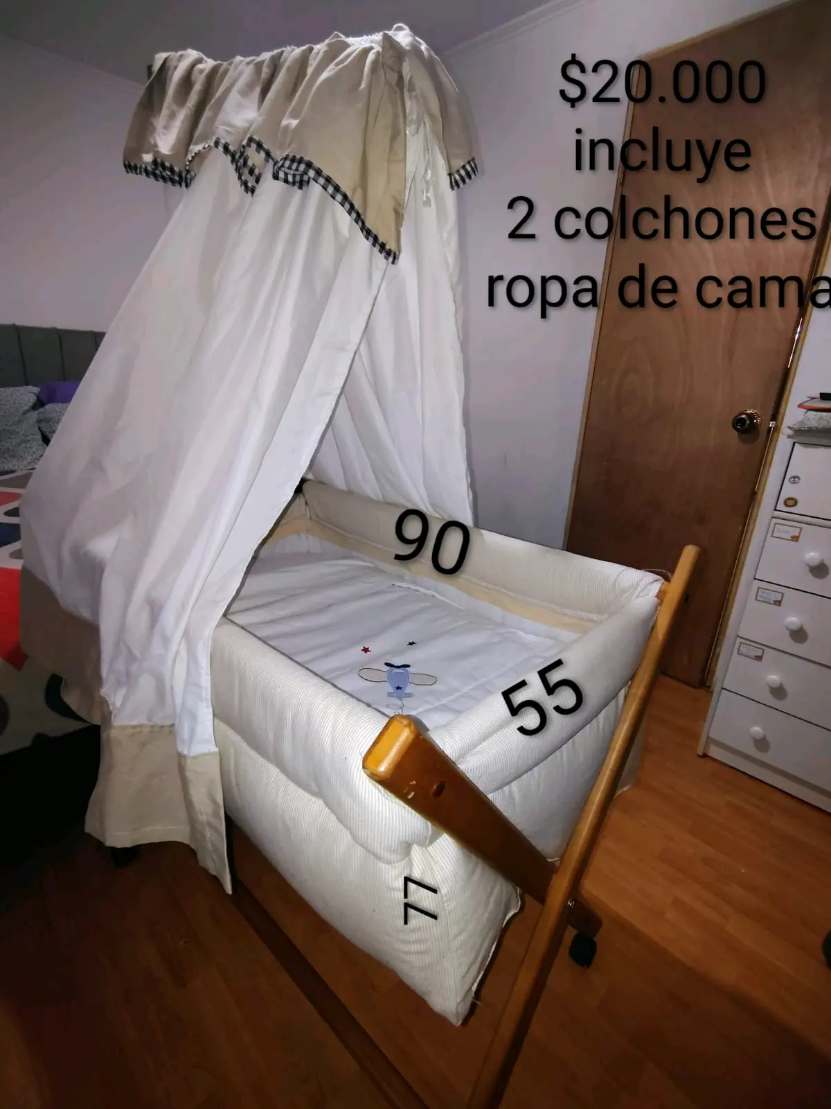 Cuna colecho con toldo - miniatura 2