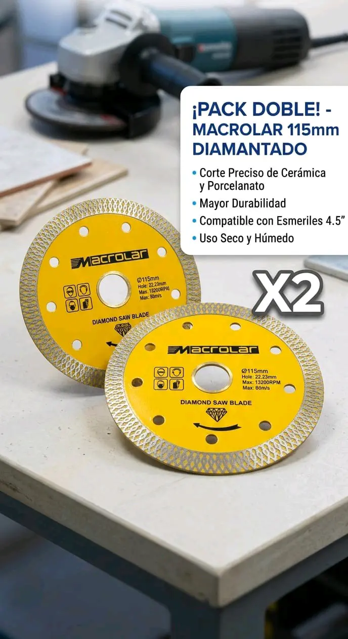 (2 unid)Discos de corte diamante continuo Macrolar - miniatura 2