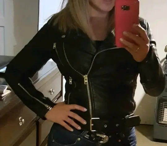 Chaqueta de cuero negro - miniatura 2