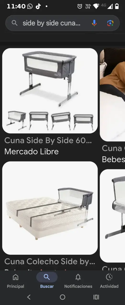 Cuna colecho gris plegable