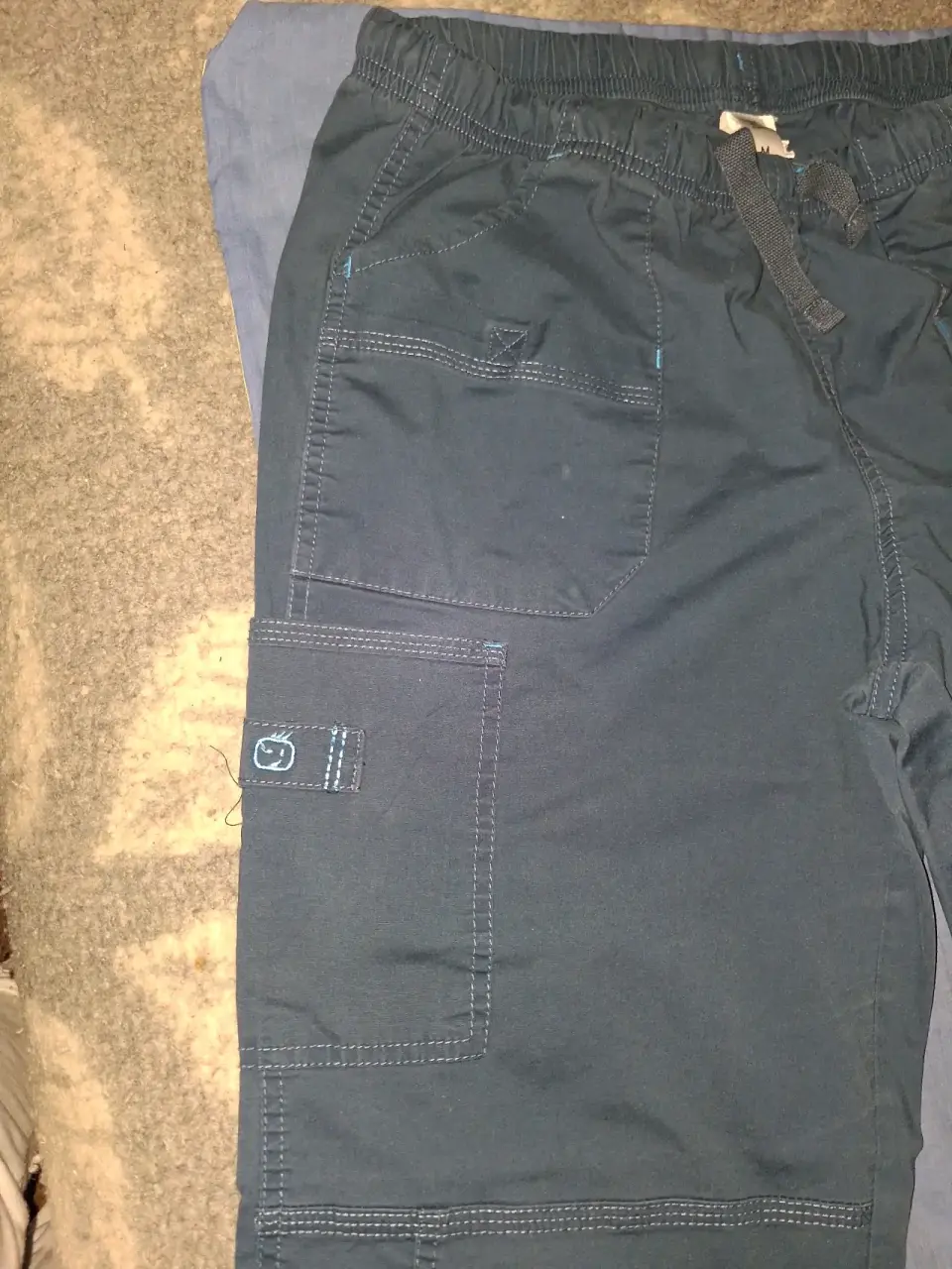 Pantalones hombre azul con cordón - miniatura 3