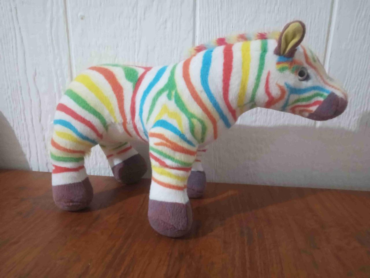 Peluche cebra arcoíris