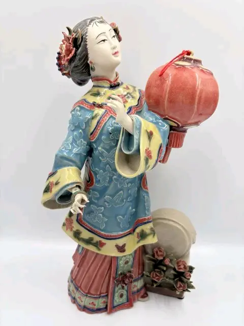 Figura decorativa oriental porcelana wucai - miniatura 4