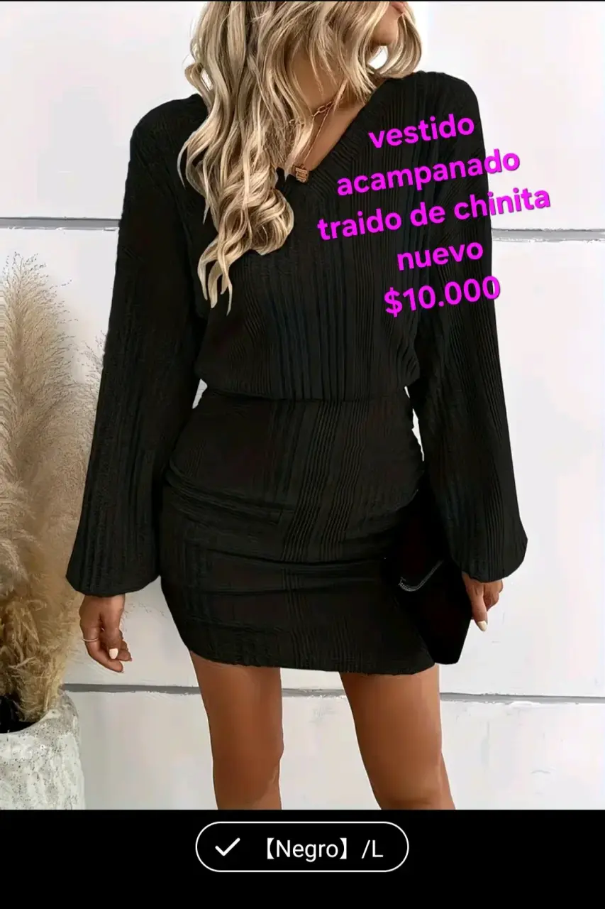 Vestido negro acampanado nuevo