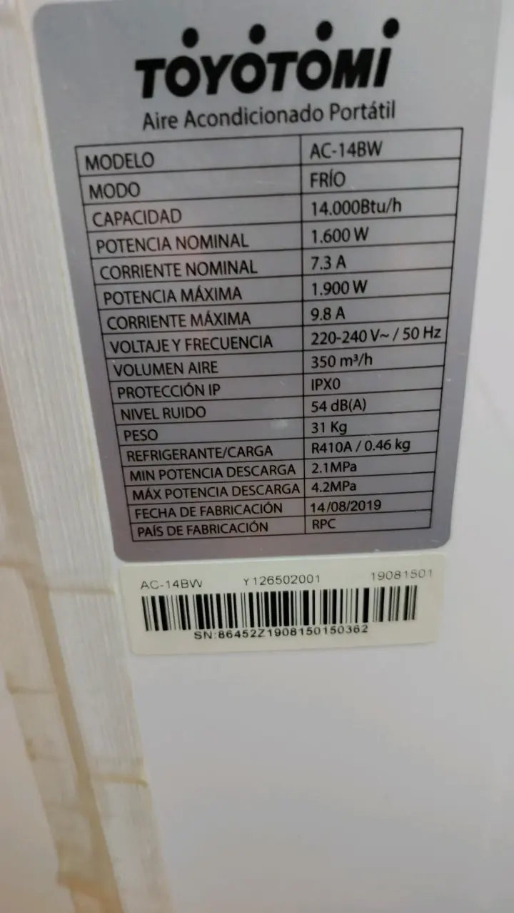 Aire acondicionado portátil Toyotomi - miniatura 2