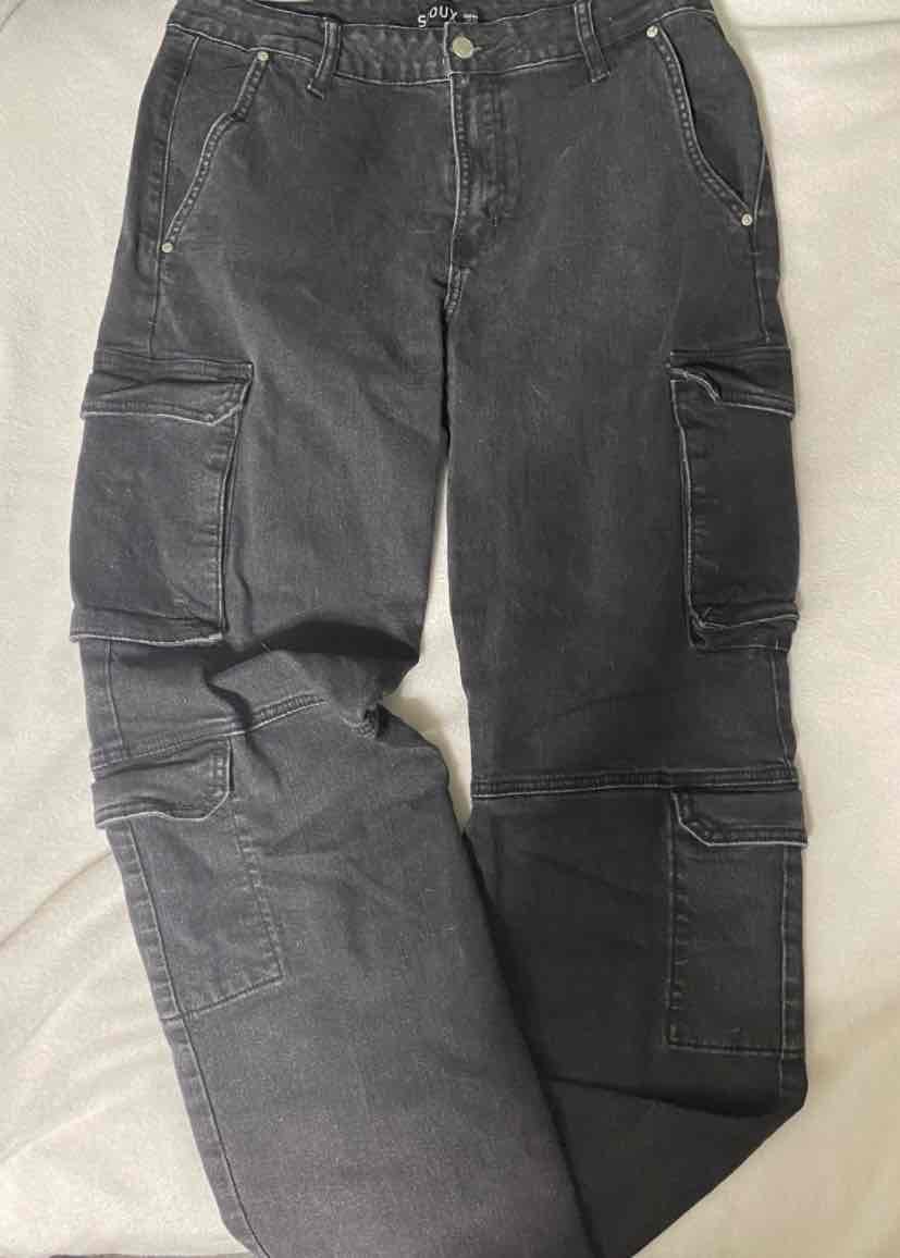 Pantalón cargo negro - miniatura 1