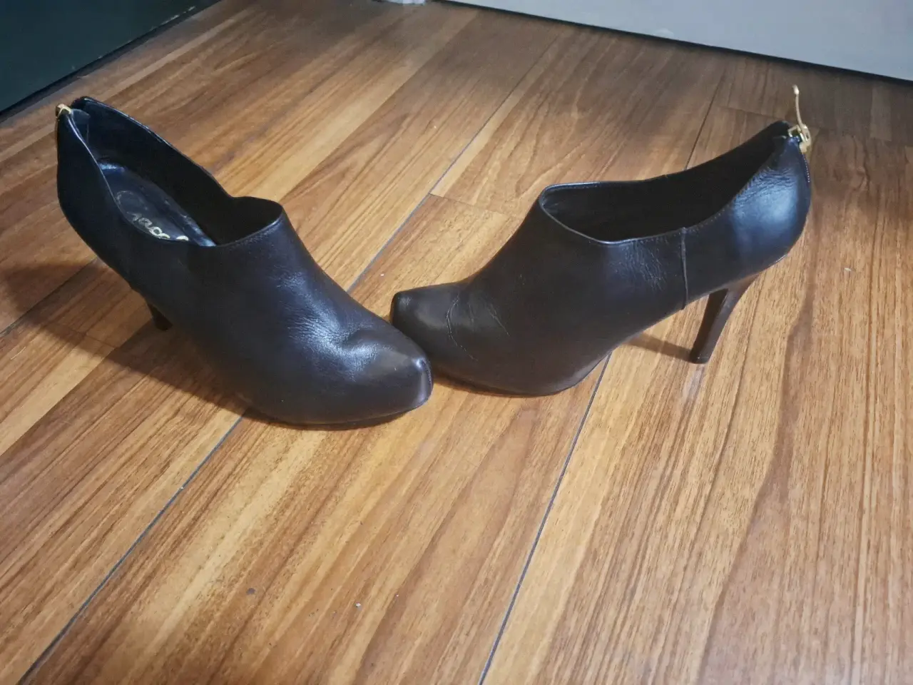 Botines de cuero negros con taco Gacel - miniatura 1