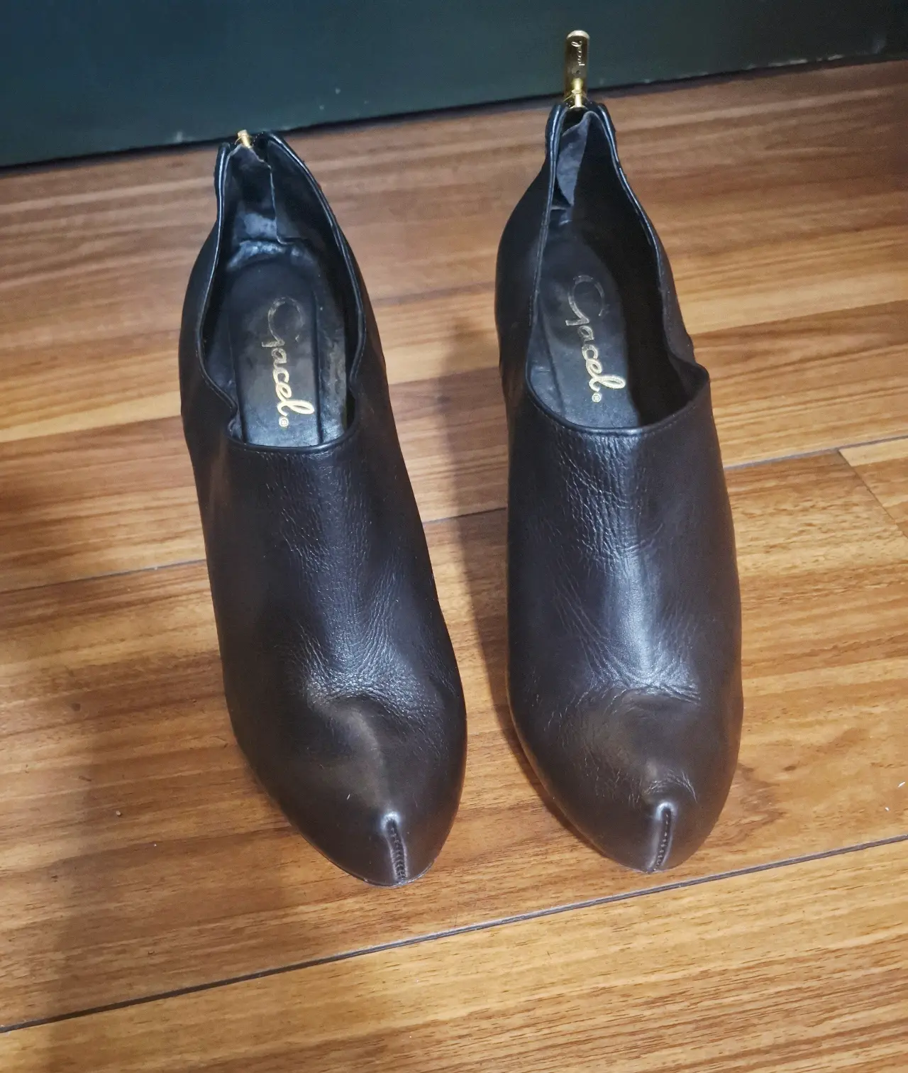 Botines de cuero negros con taco Gacel - miniatura 2