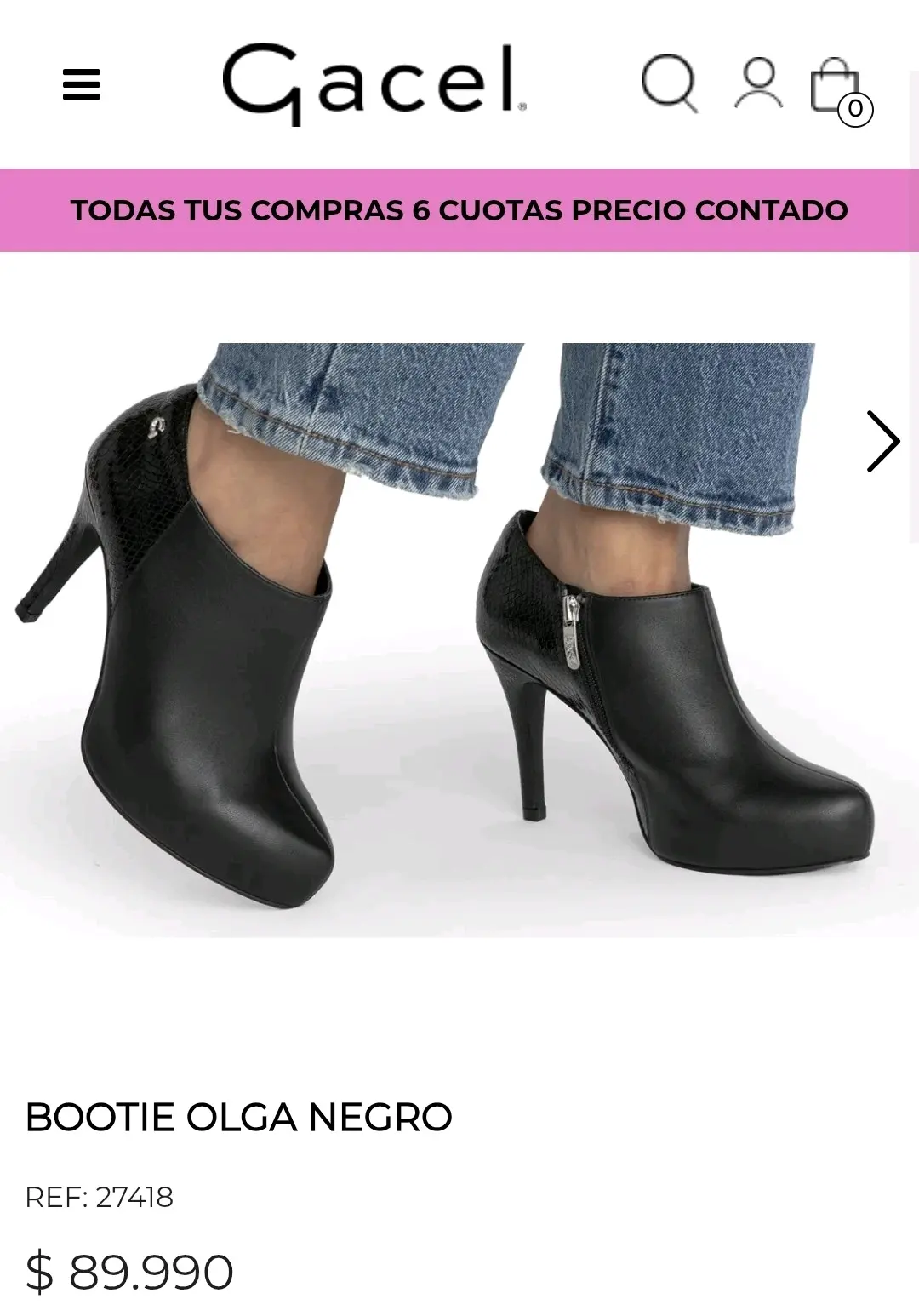 Botines de cuero negros con taco Gacel - miniatura 5