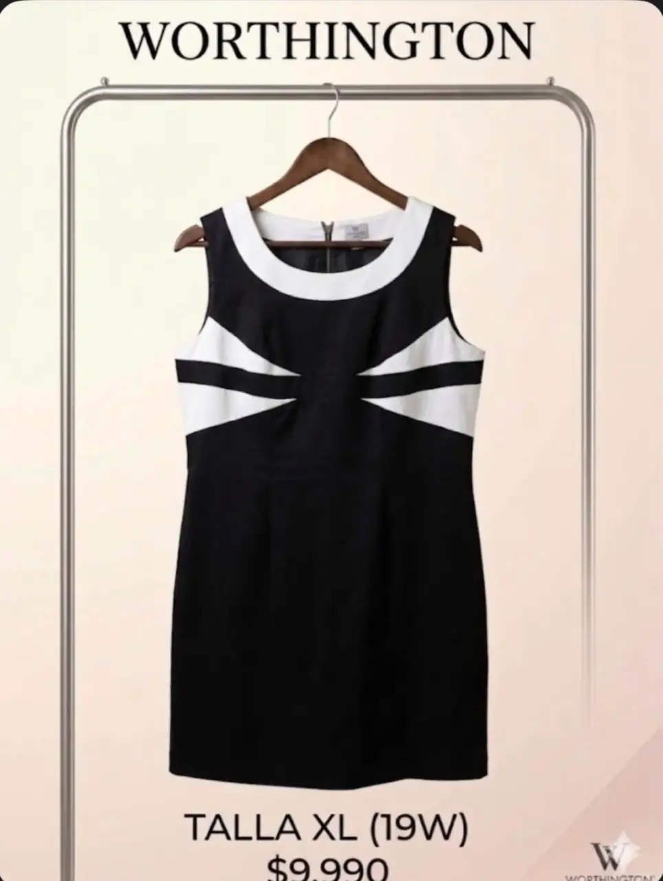 Vestido negro y blanco Worthington