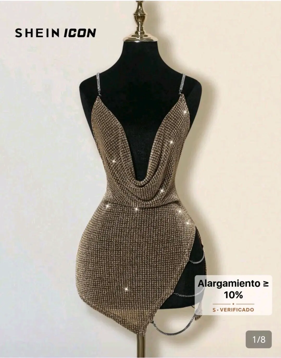 Vestido fiesta Shein dorado