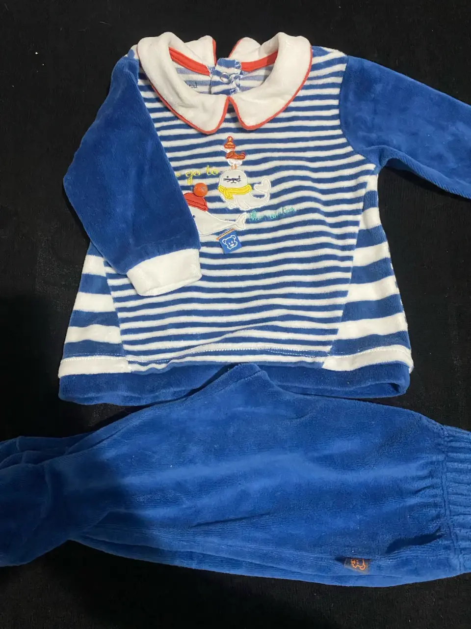 Conjunto  infantil rayado azul
