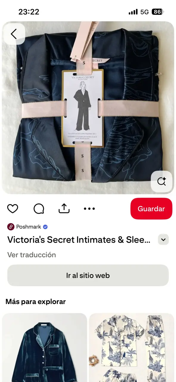 Pijama de satin con estampado - miniatura 5