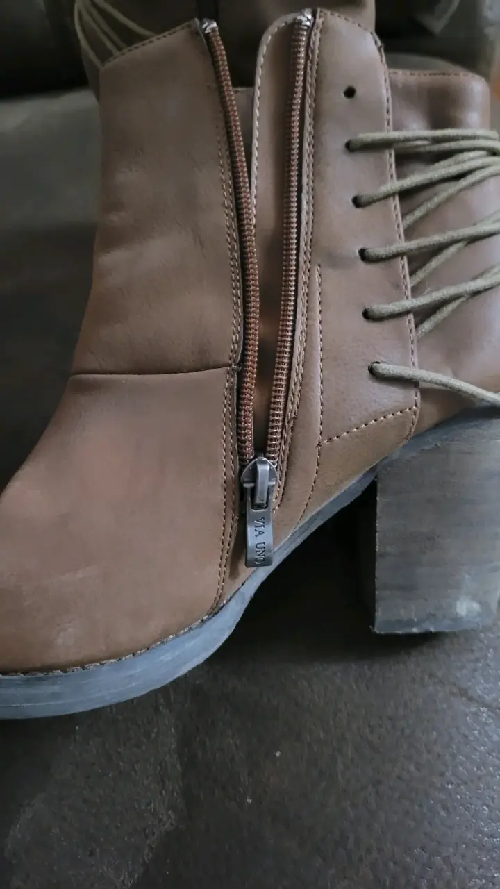 Botines de cuero marrón mujer - miniatura 2