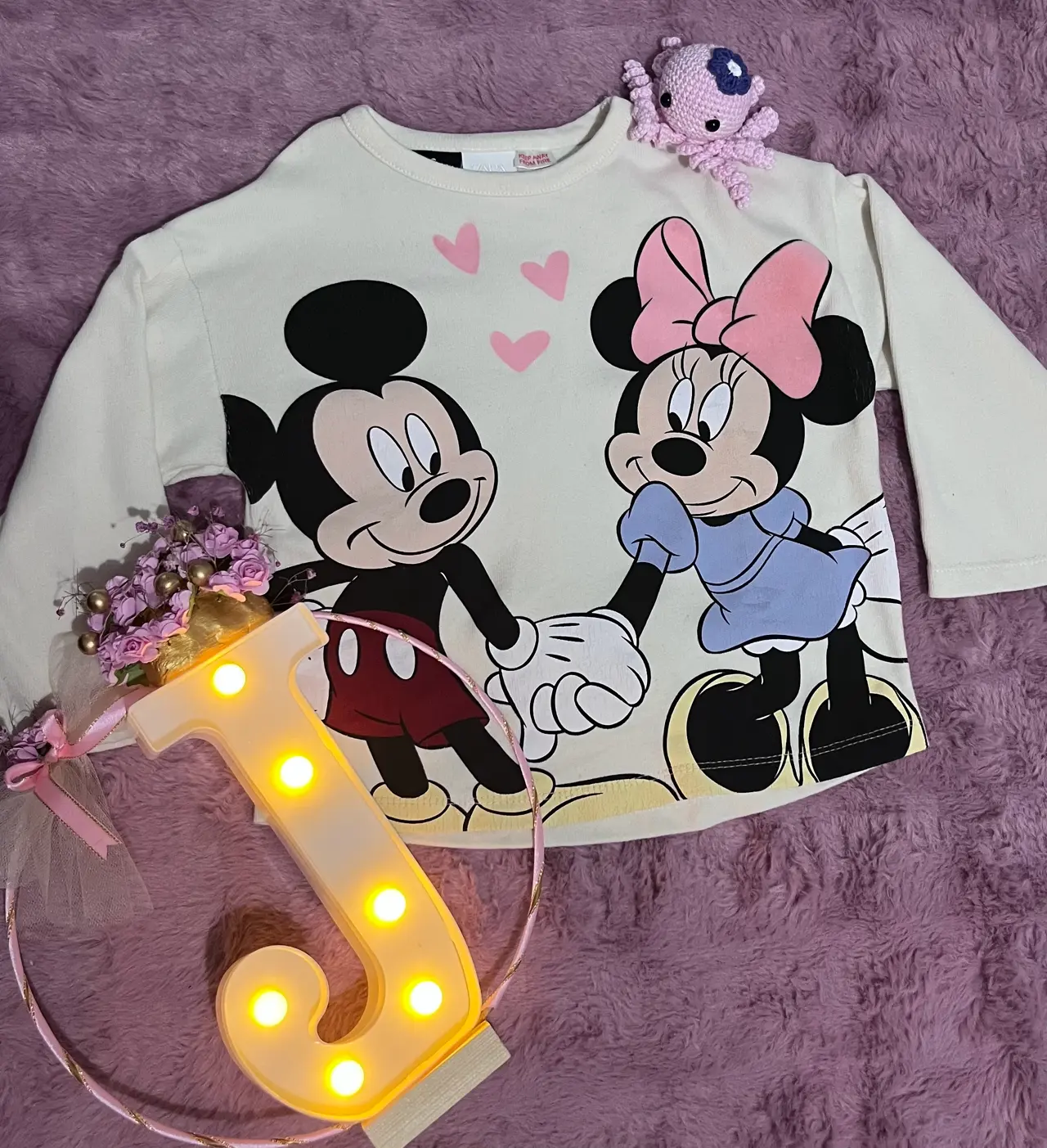 Polera Zara Mickey y Minnie Talla 2/3 años