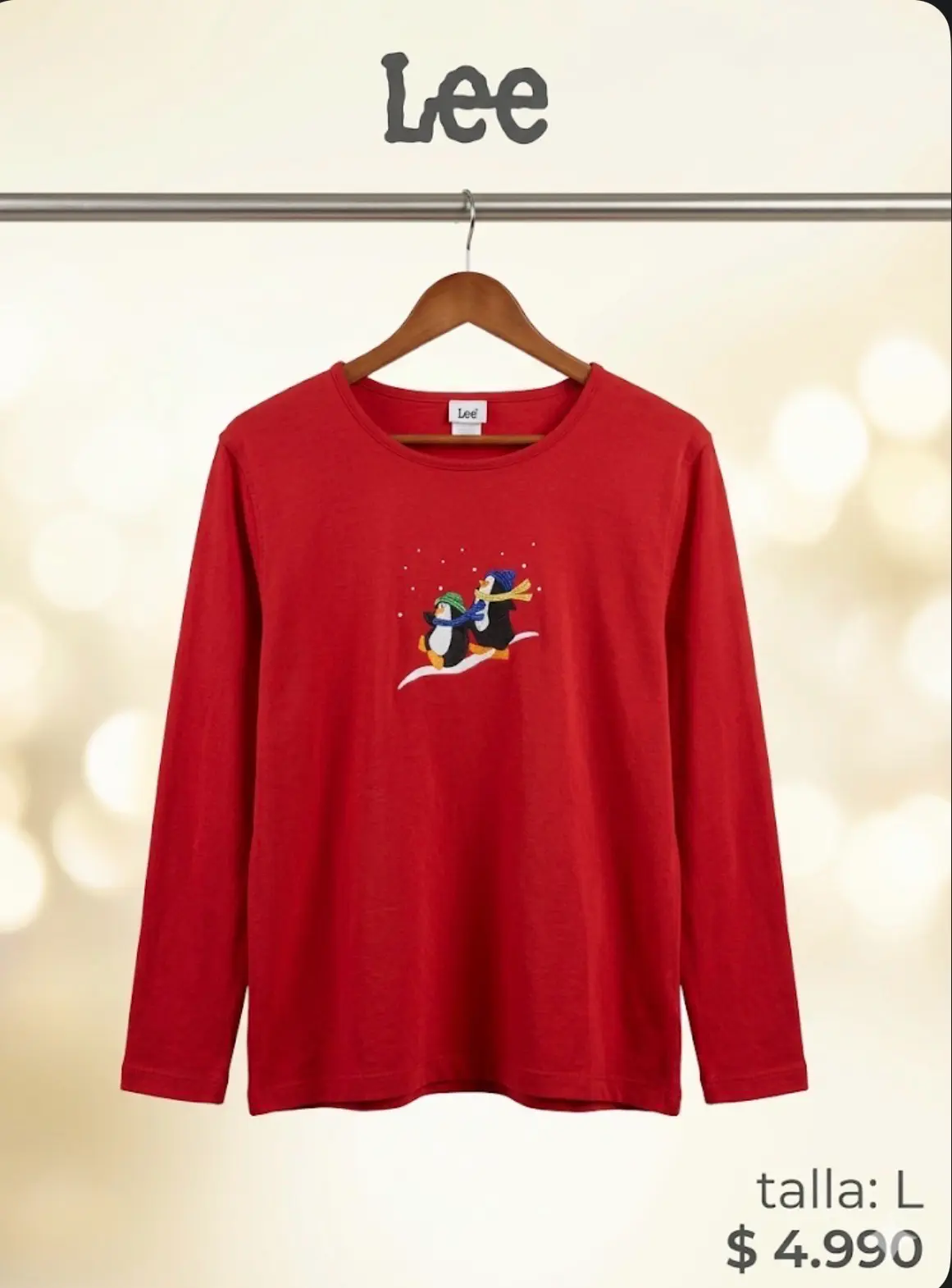 Polera roja manga larga Lee