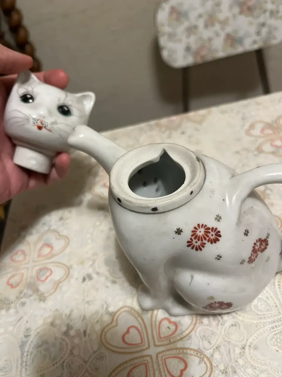 Tetera de porcelana gato maneki-neko - miniatura 3