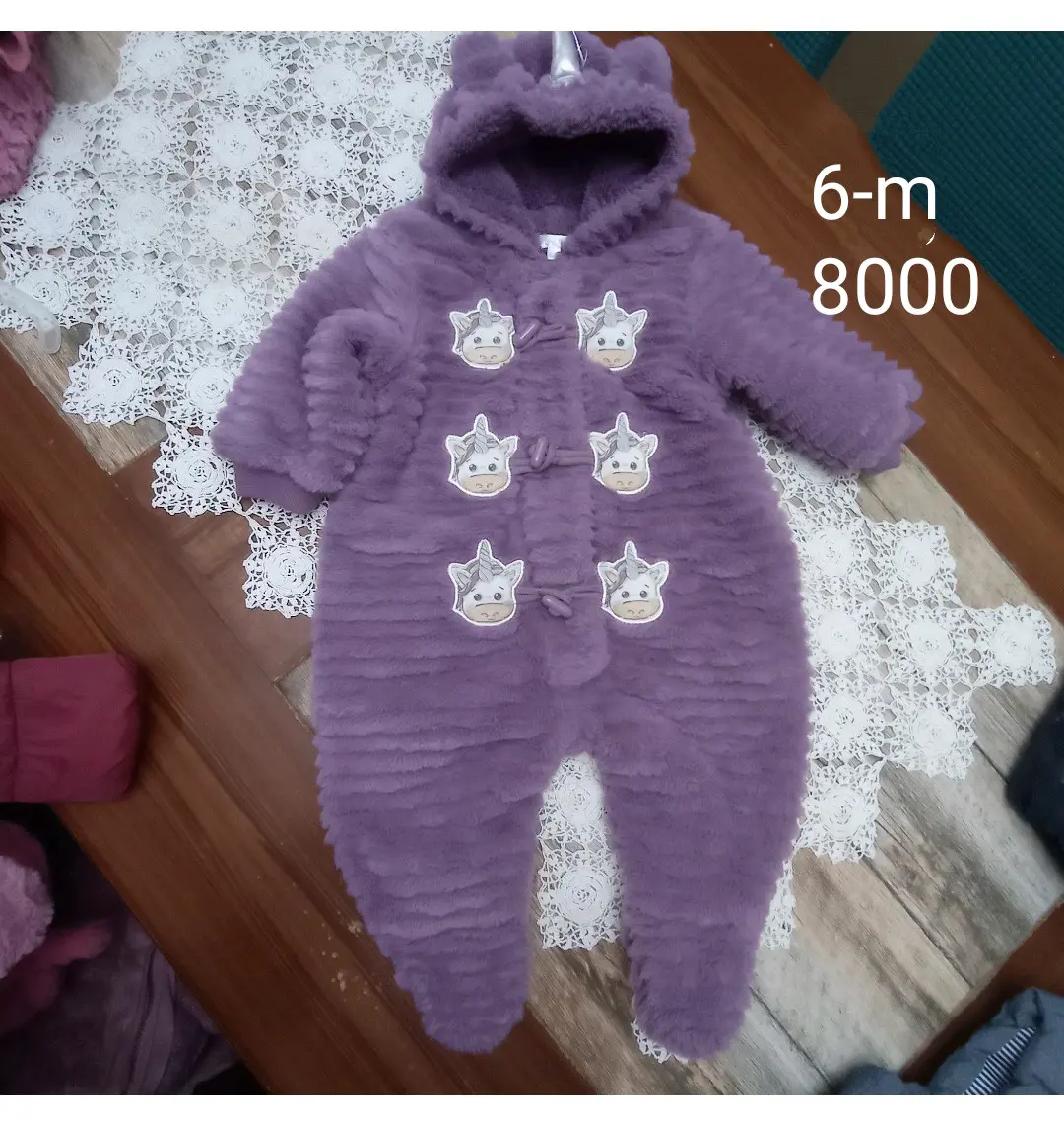 Enterito bebé morado con unicornios - miniatura 4
