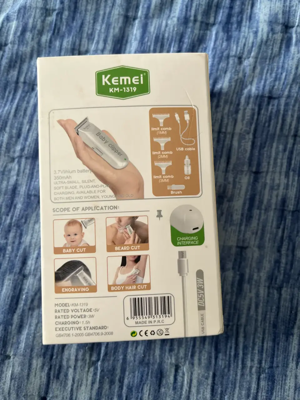 Cortadora de cabello para bebé Kemei - miniatura 3