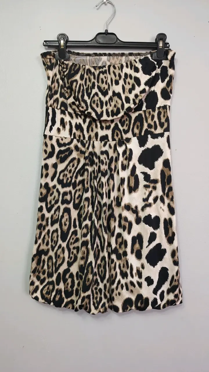 Vestido strapless estampado leopardo - miniatura 2