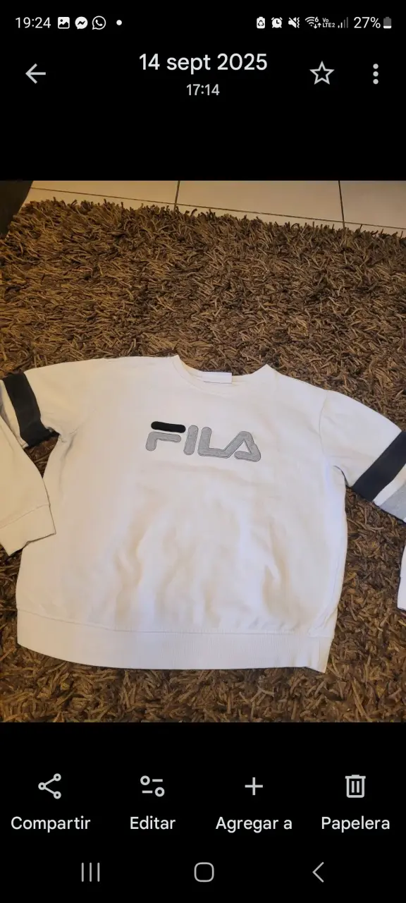 Polerón Fila blanco con franjas