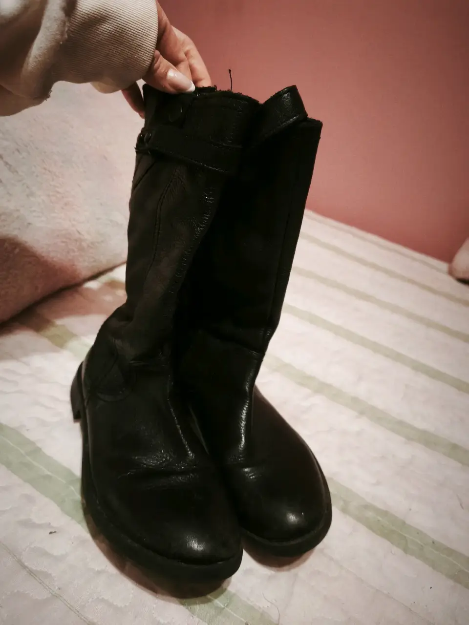Botas negras de cuero Zara - miniatura 2