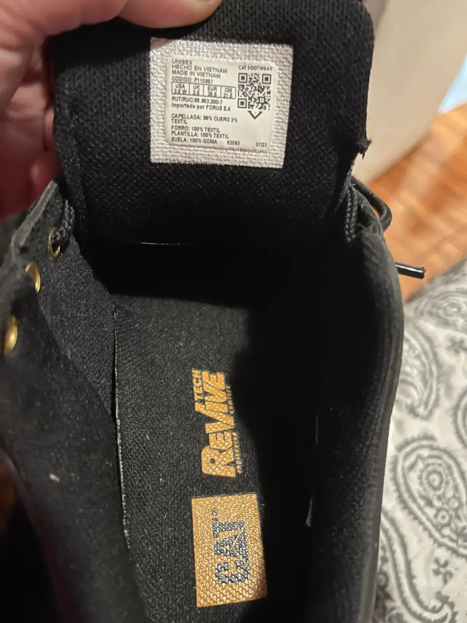 Zapatos zapatilla  CAT negros - miniatura 3