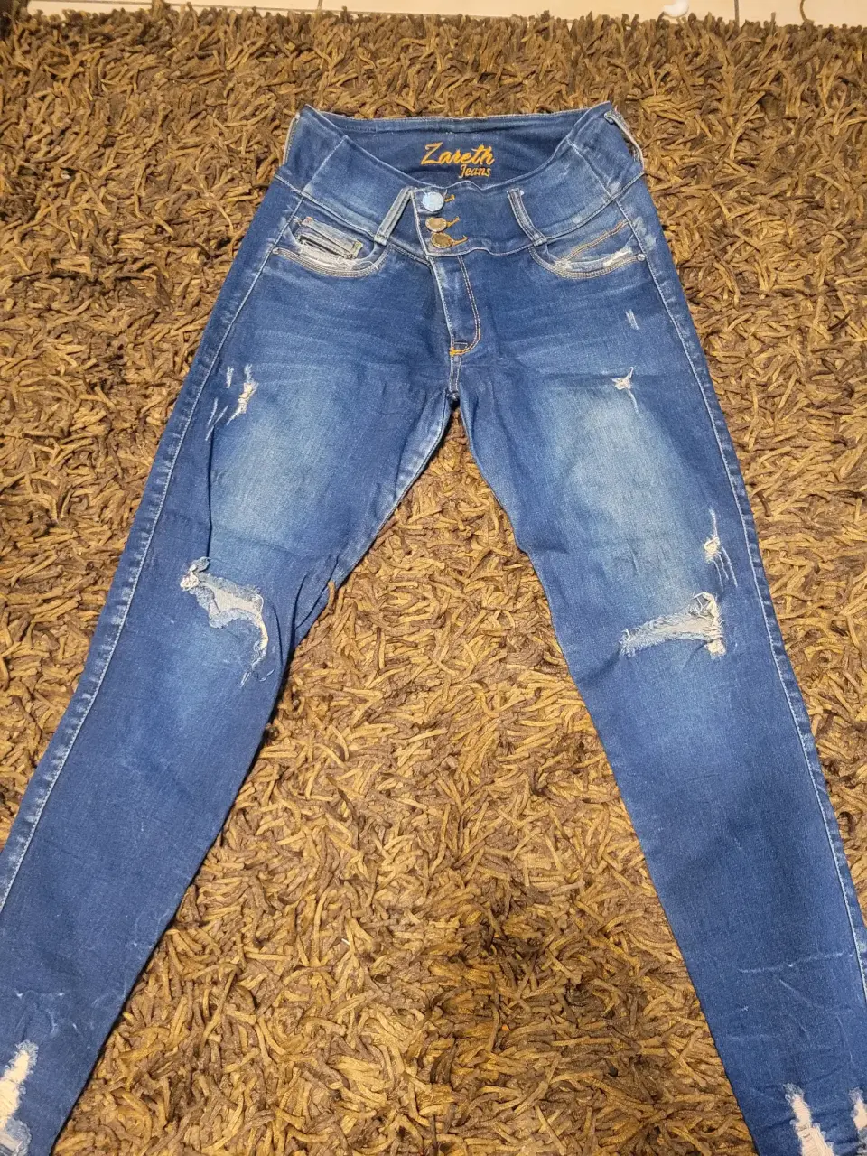 Jeans desgastados color azul - miniatura 2