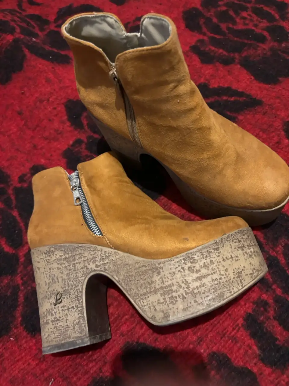 Botines de tacón camel - miniatura 1