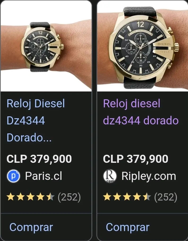 Reloj análogo azul y dorado Diesel - miniatura 2