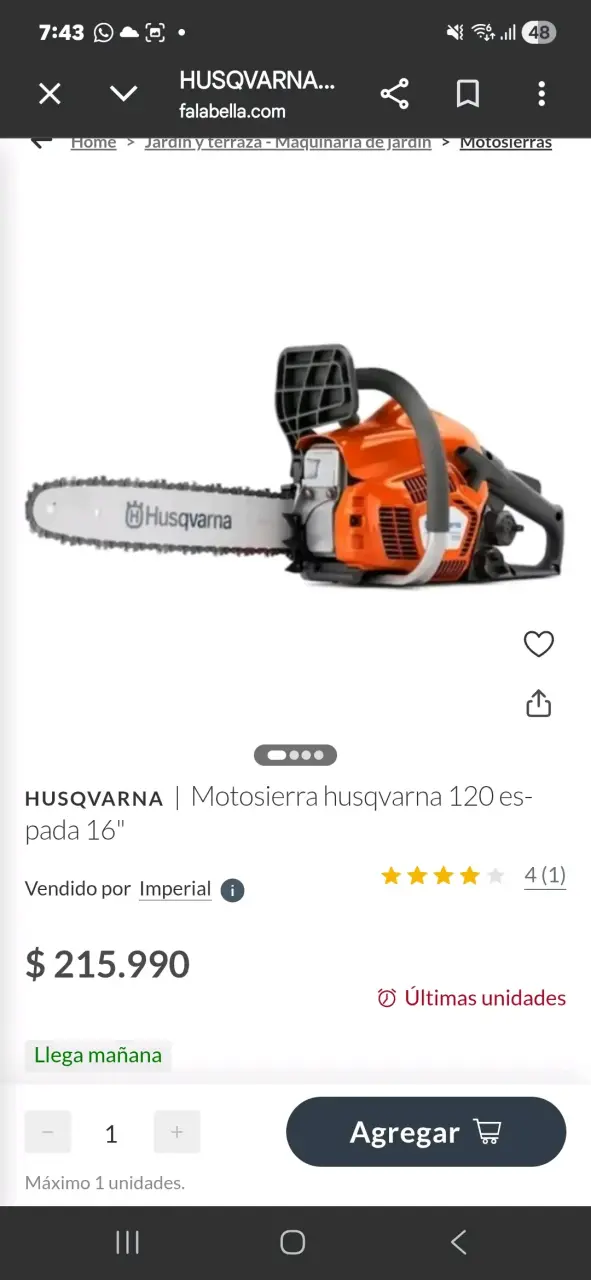 Llave de impacto  DeWalt 20V + motosierra - miniatura 4
